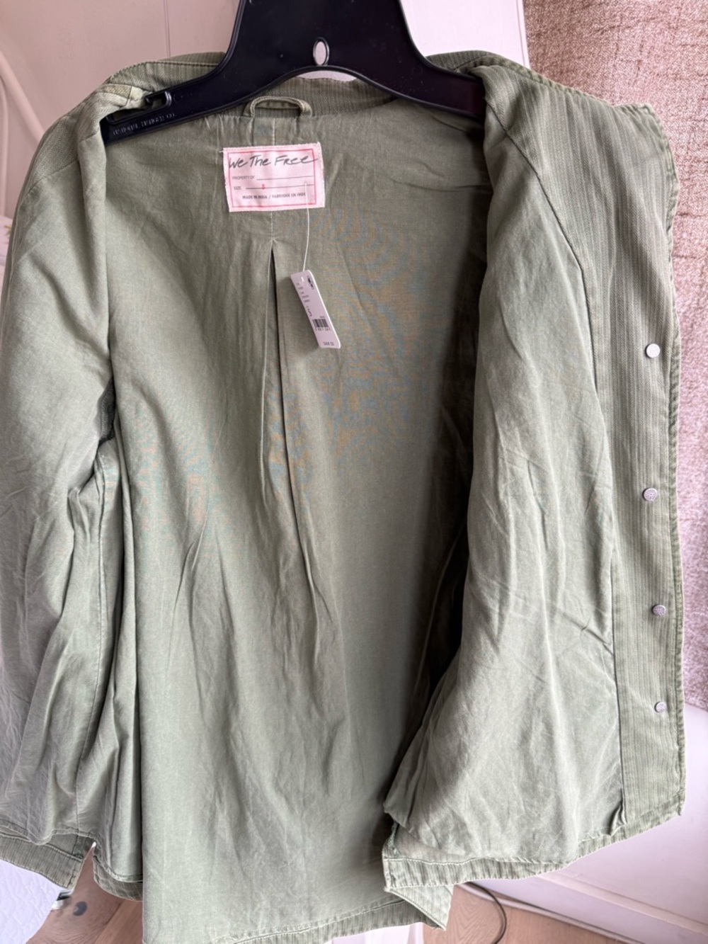 We The Free Olive Green Studded Utility Jacket - Picture 4 of 6